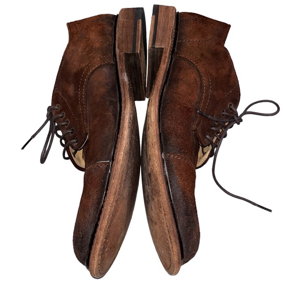 Men’s Frye Brown Burnished Suede Leather Paul Bal Oxford Shoes size 11.5 - Picture 5 of 10